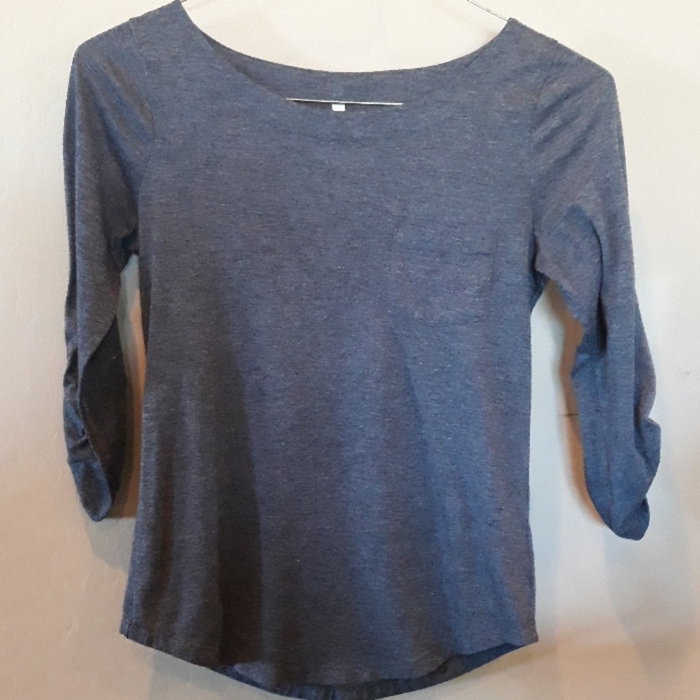 Grey 3/4 Sleeve Pocket Tee